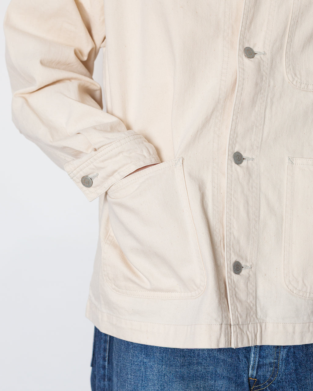 Collarless Jacket - Ecru