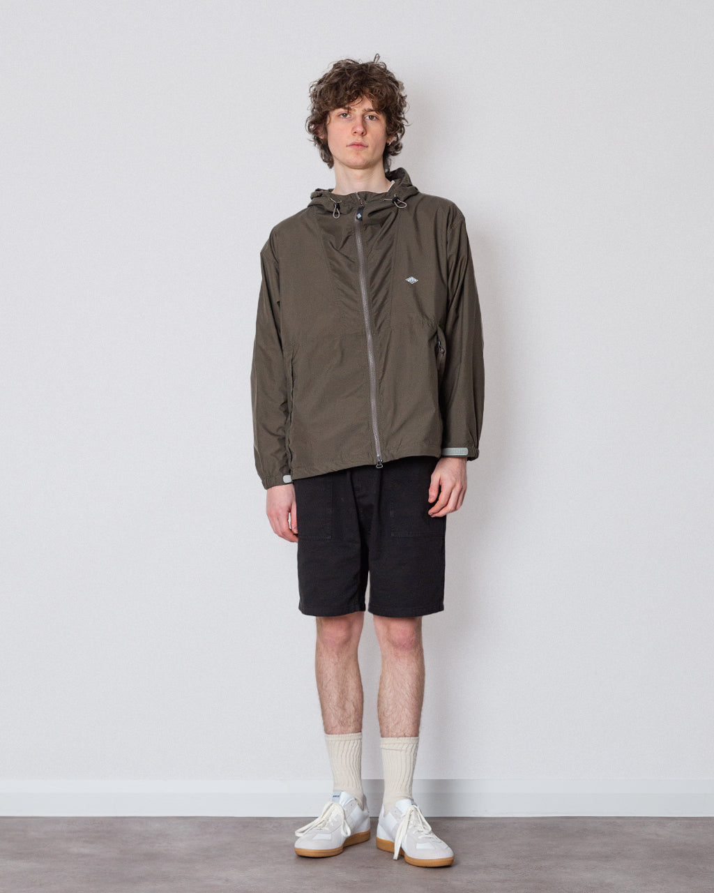 Hooded Short Jacket - Olive | Danton | Peggs & son.