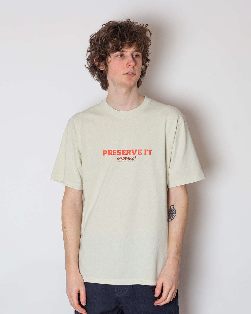 Footprints Pigment Dyed Tee - Natural Pigment