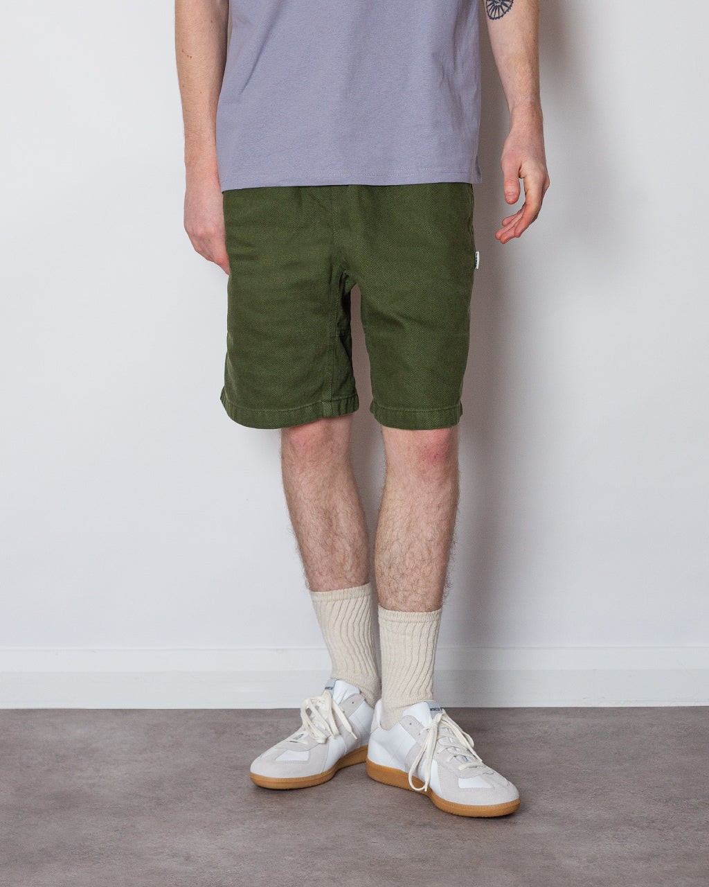 24ＳS FA Short Olive Cotton Hemp Satin Hemp G-Short - Olive | Gramicci | Peggs & son.