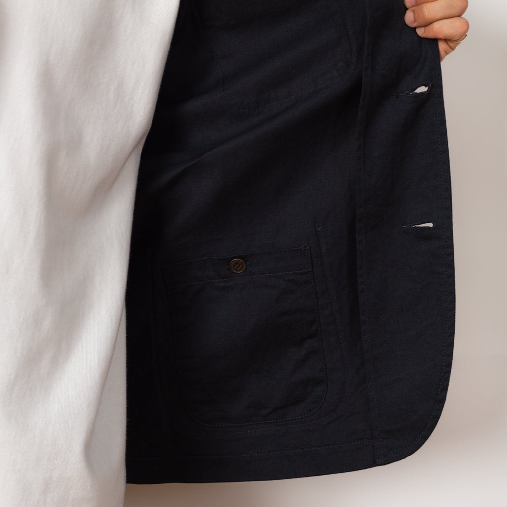 Three Button Jacket - Navy