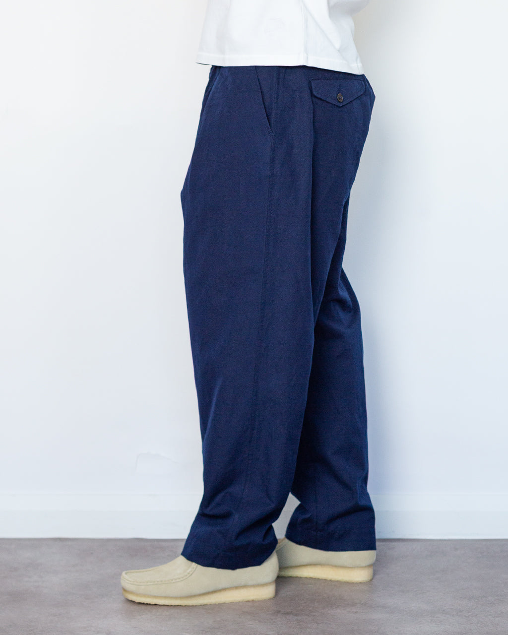 Oxford Pant - Navy Linen Slub Weave
