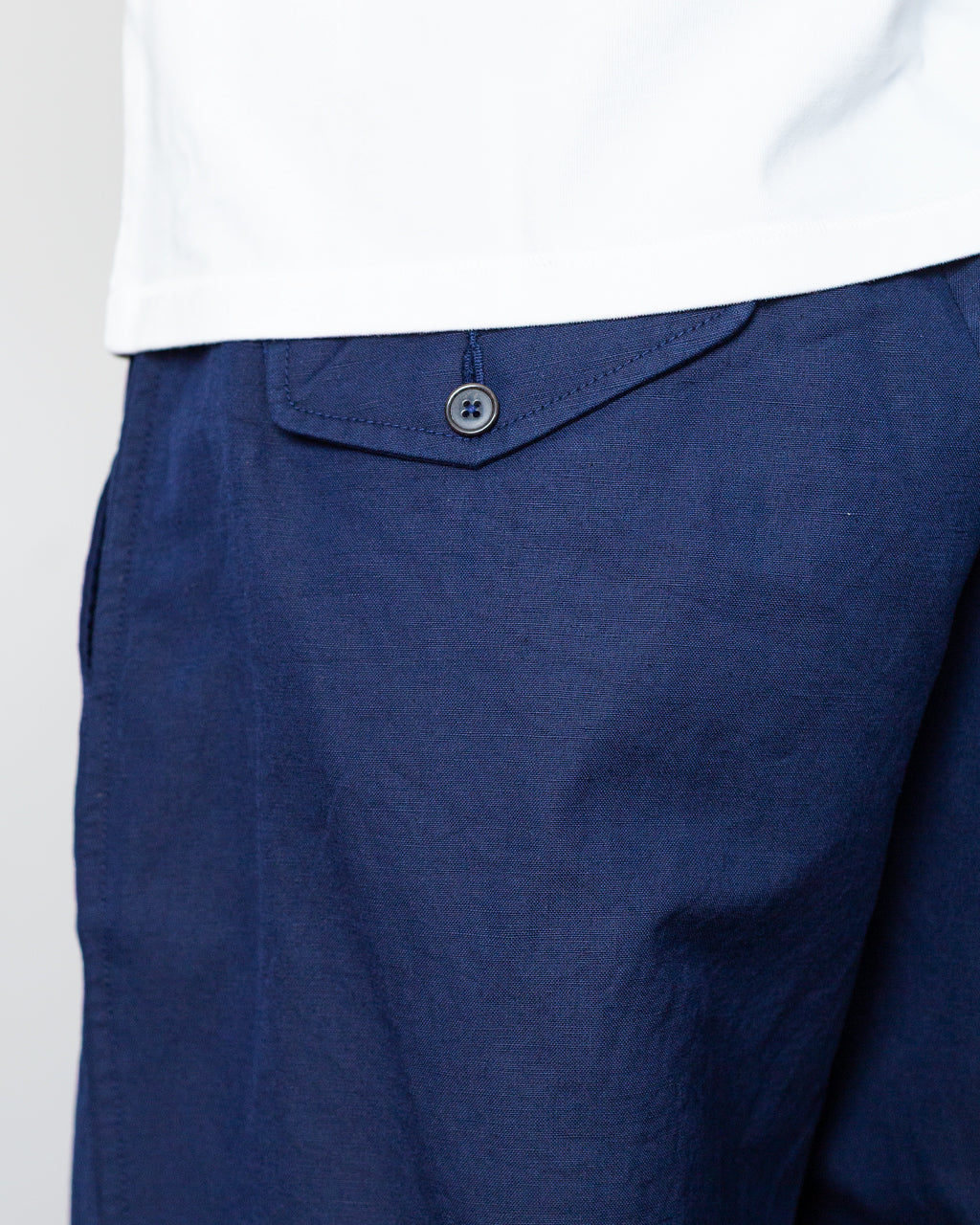 Oxford Pant - Navy Linen Slub Weave