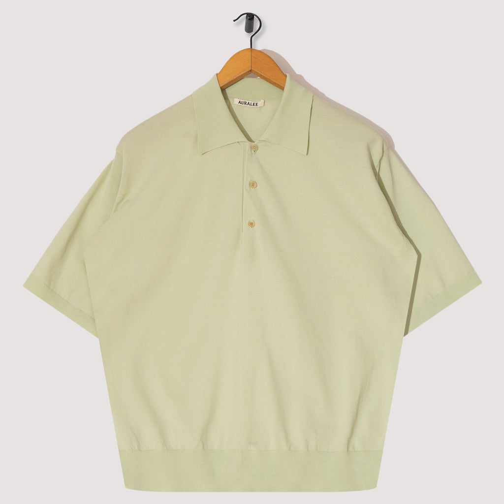 AURALEE(オーラリー)/ SUPER HIGH GAUGE COTTON KNIT POLO -DARK