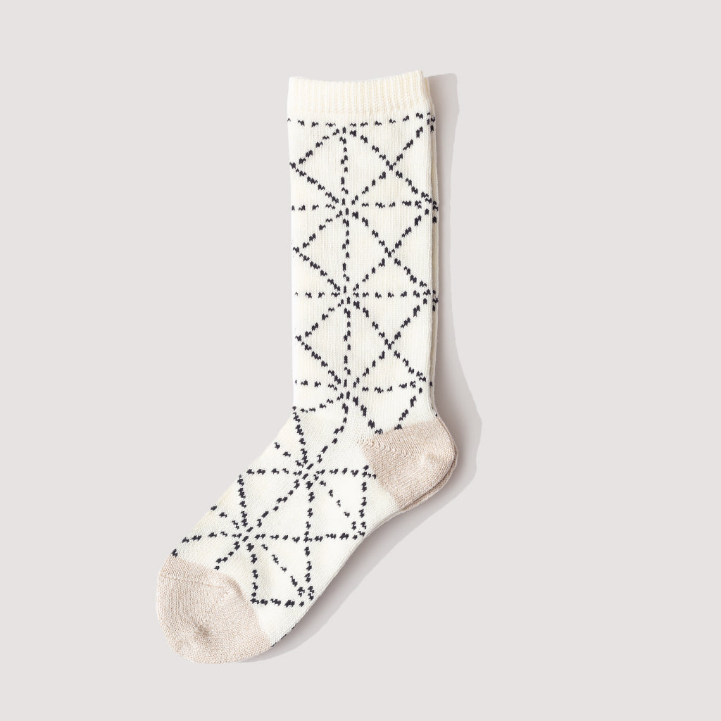 Sashiko Socks - Ecru