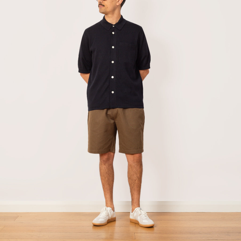 Rollo Cotton Linen SS Shirt - Dark Navy