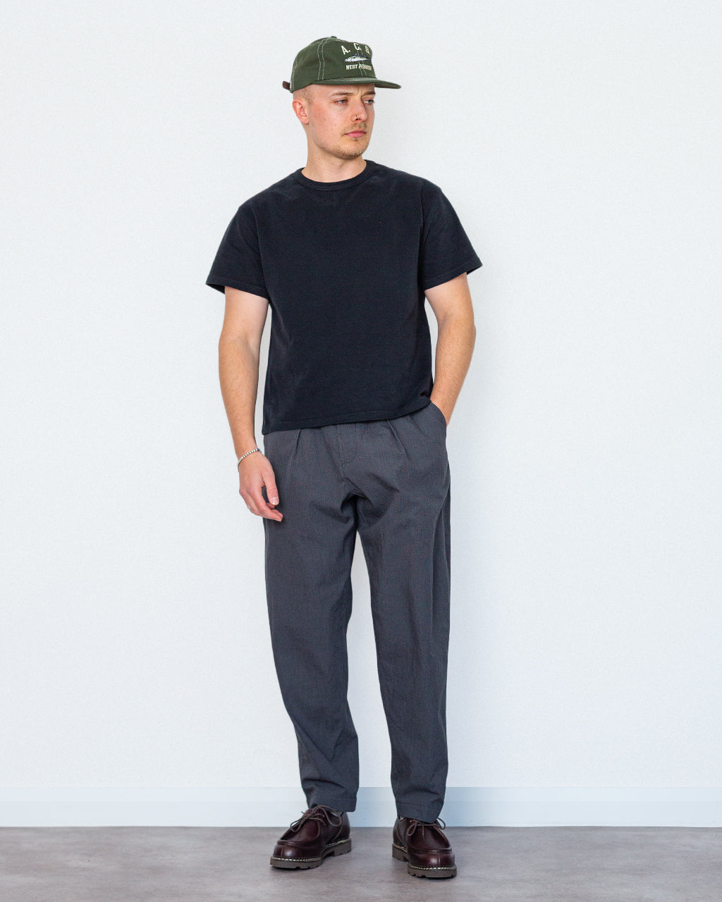 Pleated Track Pant - Charcoal