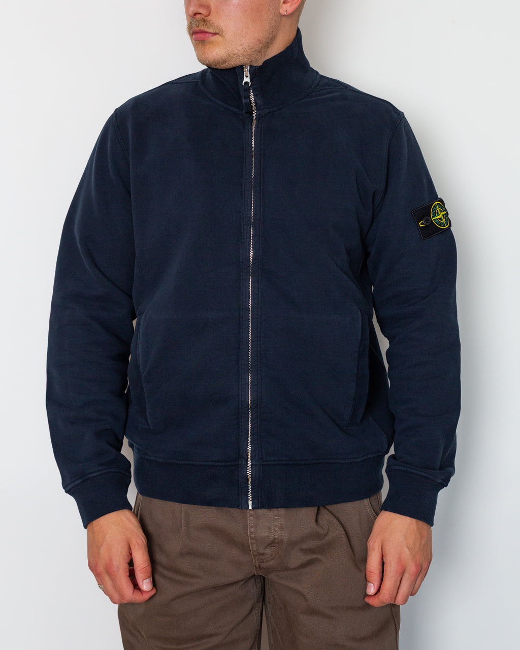 Zip Up Sweatshirt - Navy Blue V0020 | Stone Island | Peggs & son.