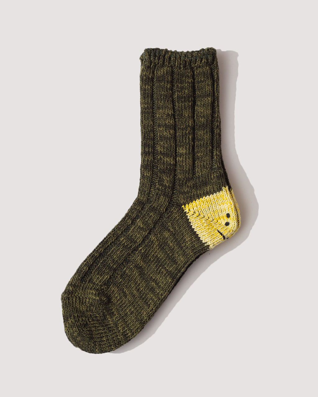 56 Yarns MA-1 RAINBOWY HAPPY HEEL Socks - Khaki
