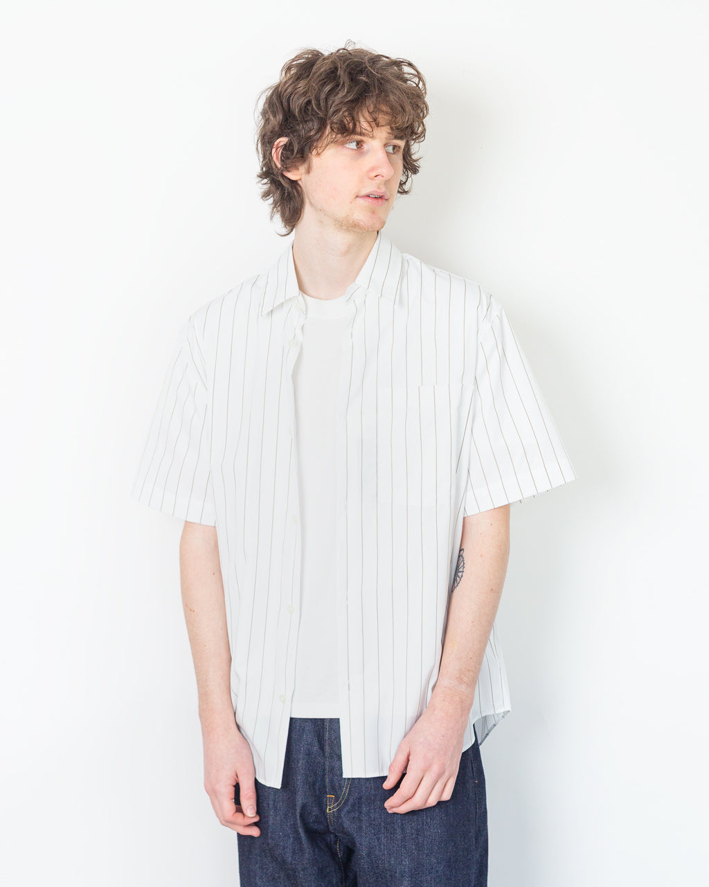 Anraslund Classic Stripe S/S Shirt - Brilliant White