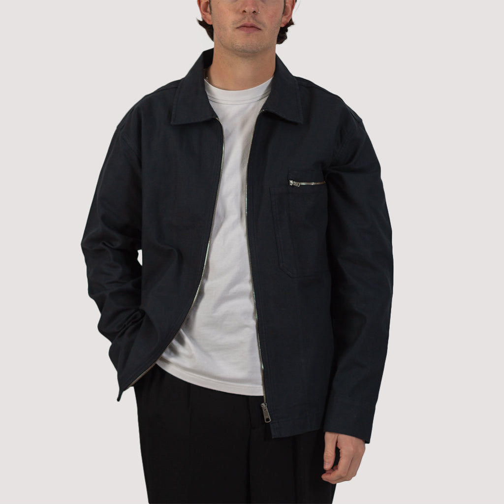 Workwear Zipped Overshirt - Dark Navy