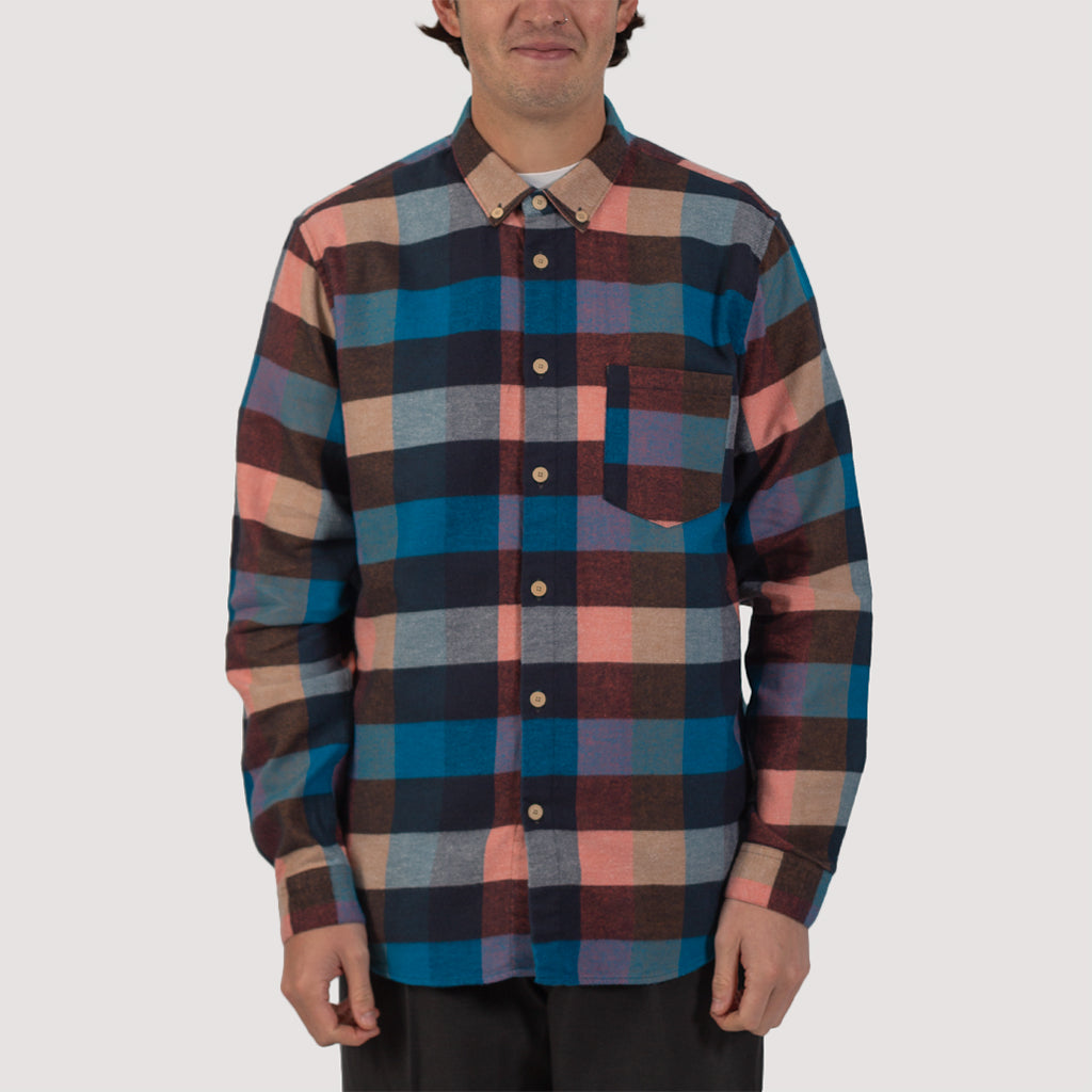 Relaxed Fit Check Shirt - Tan/Pink