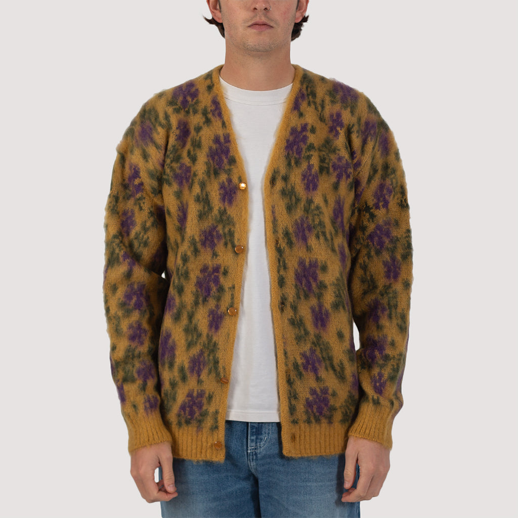 Mohair Cardigan - Yellow Flower