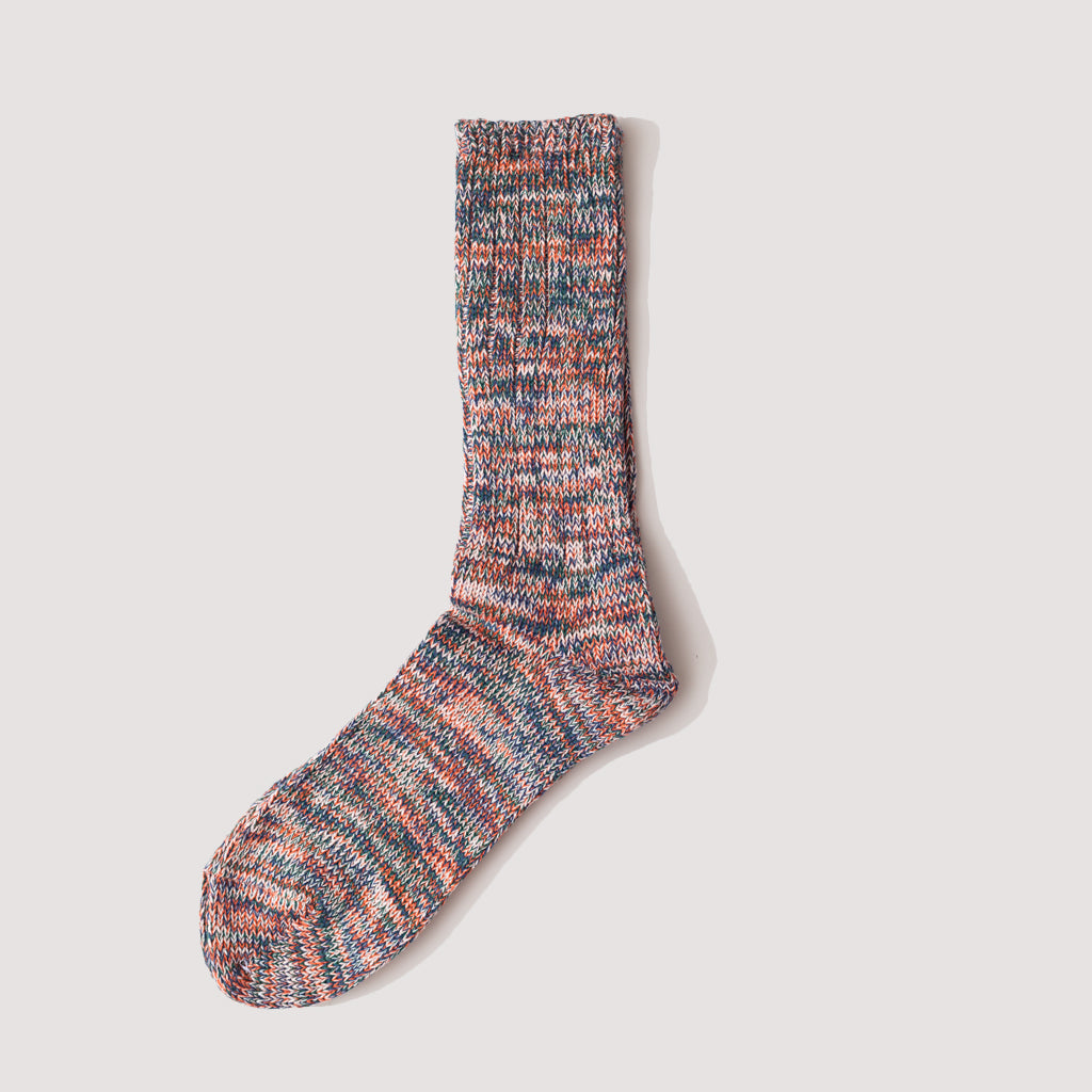 5 Colour Mix Crew Sock - Orange