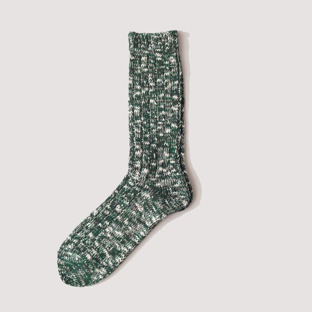 Classic Slub Crew Sock - Moss