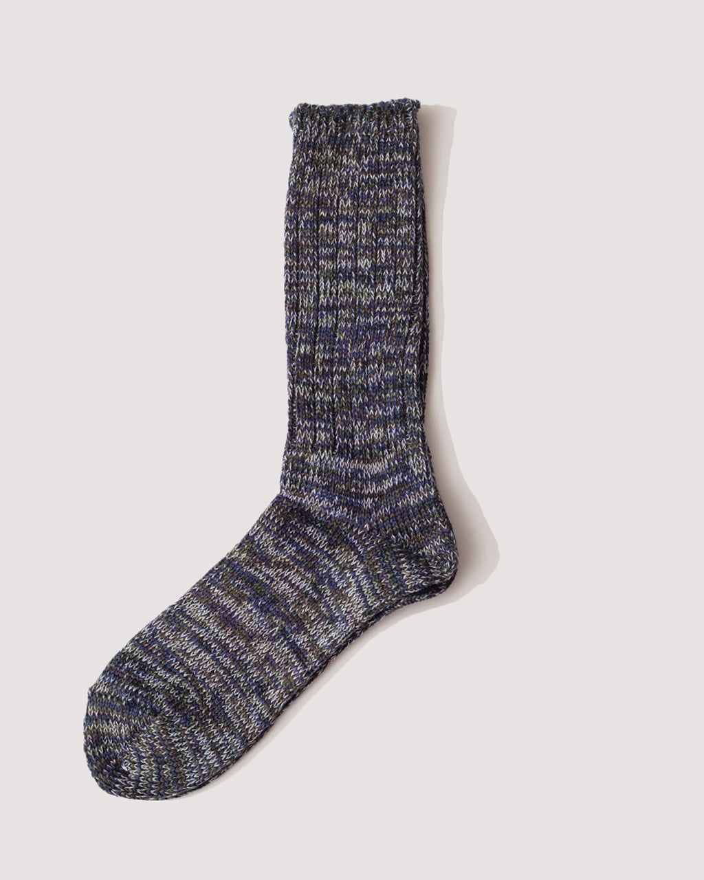 5 Colour Mix Crew Sock - Moss