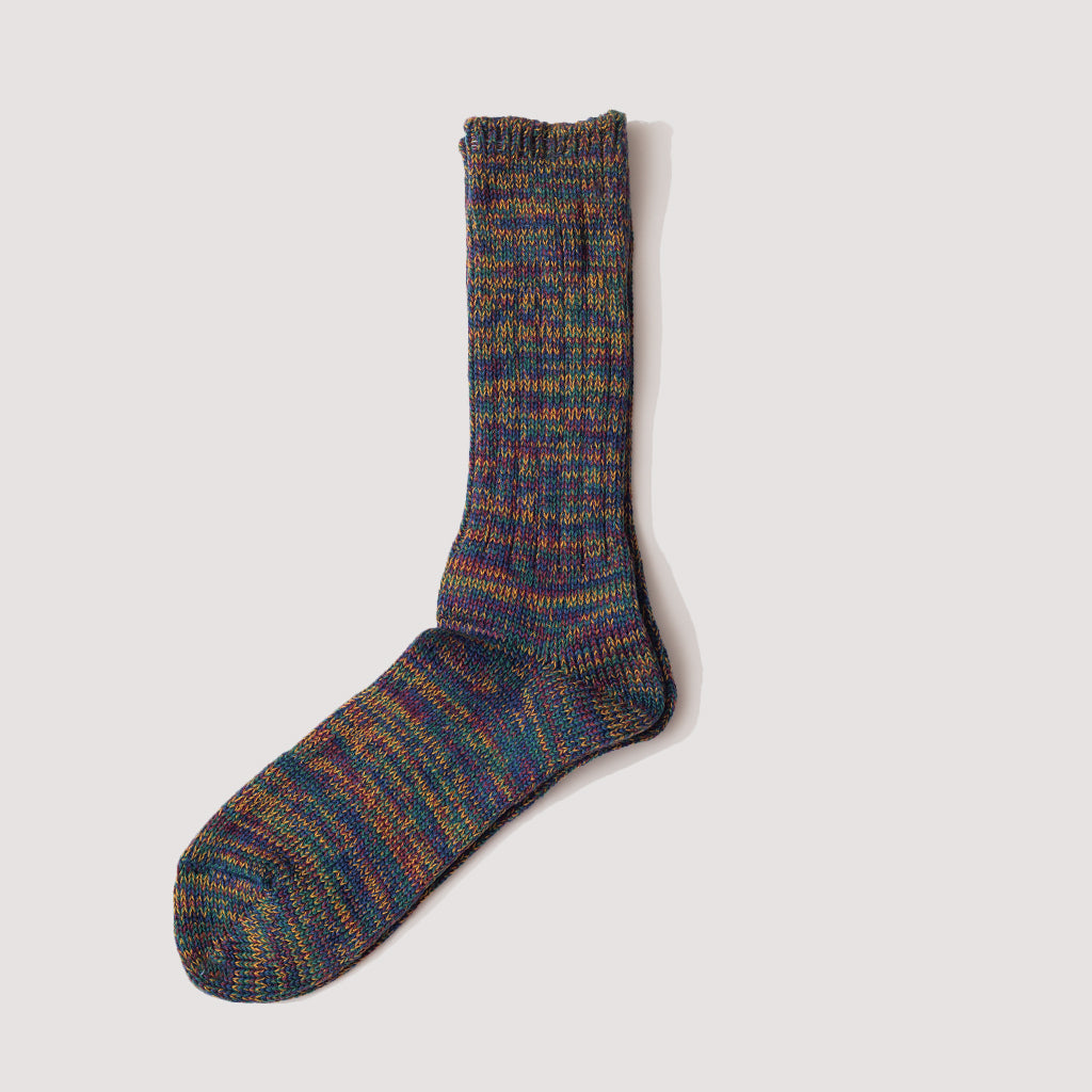 5 Colour Mix Crew Sock - Wine