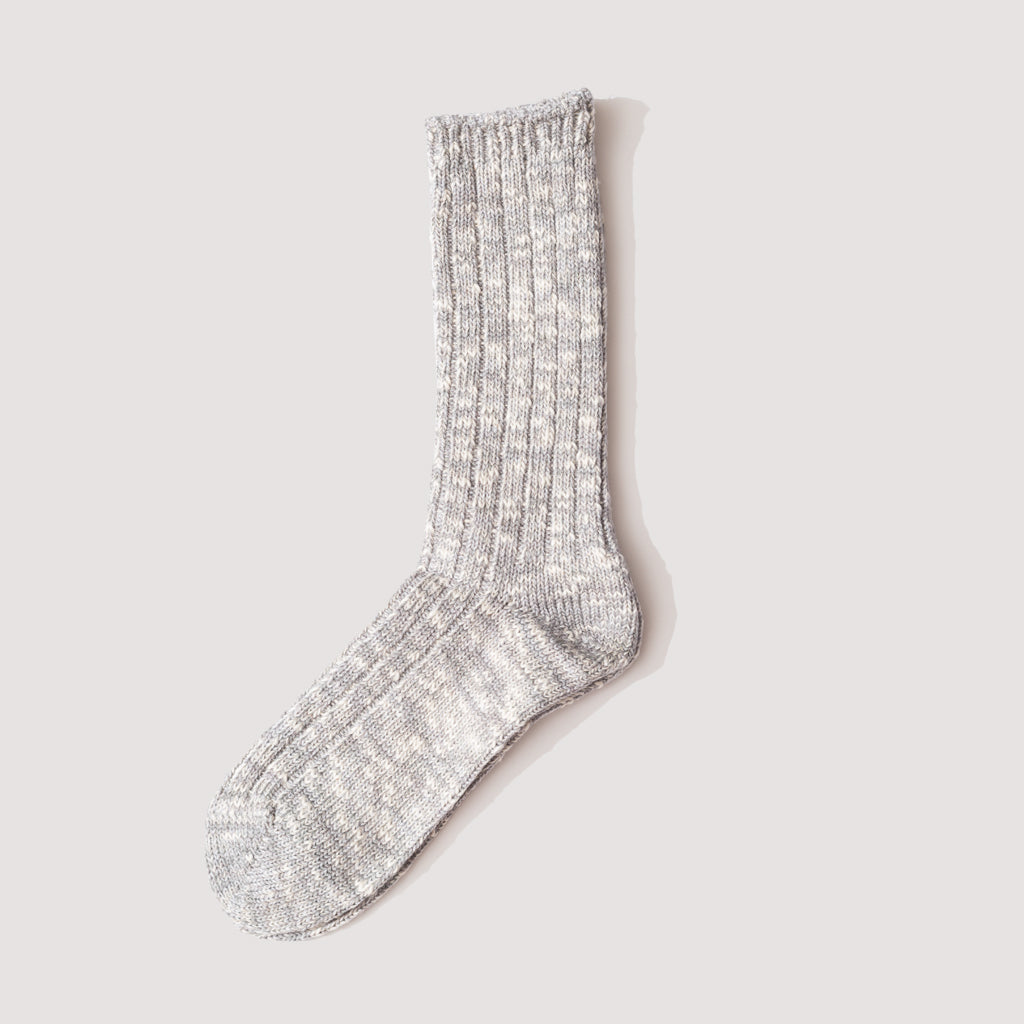 Classic Slub Crew Sock - Medium Grey