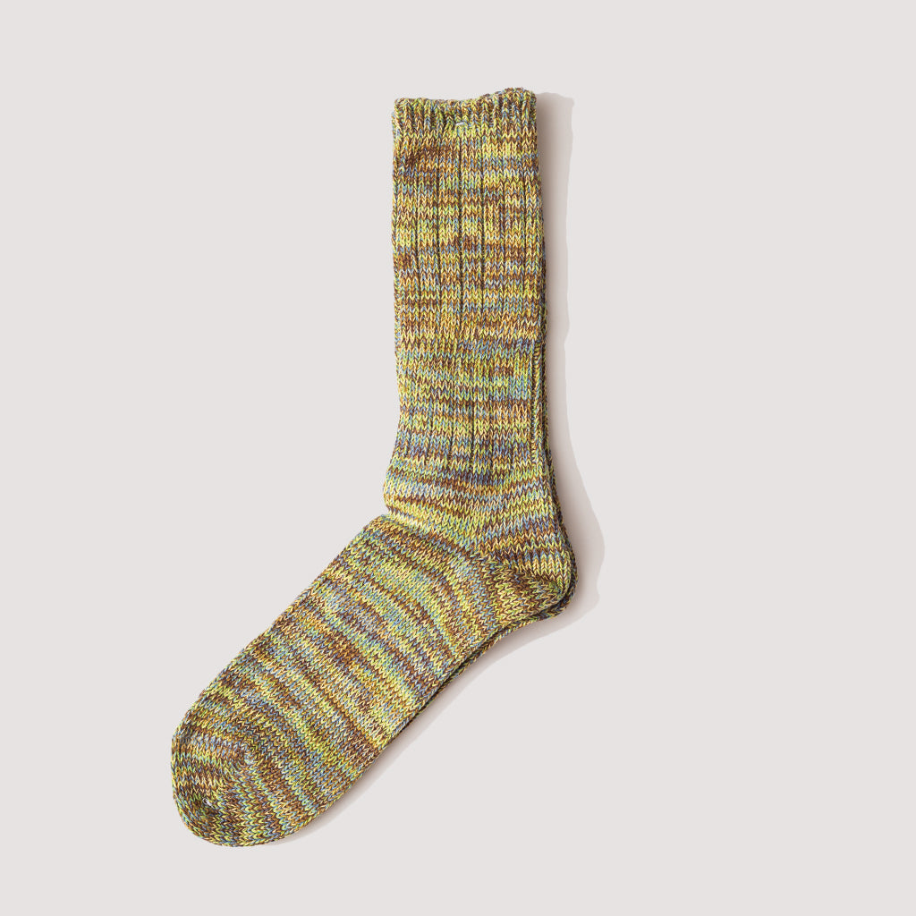5 Colour Mix Crew Sock - Autumn Grass