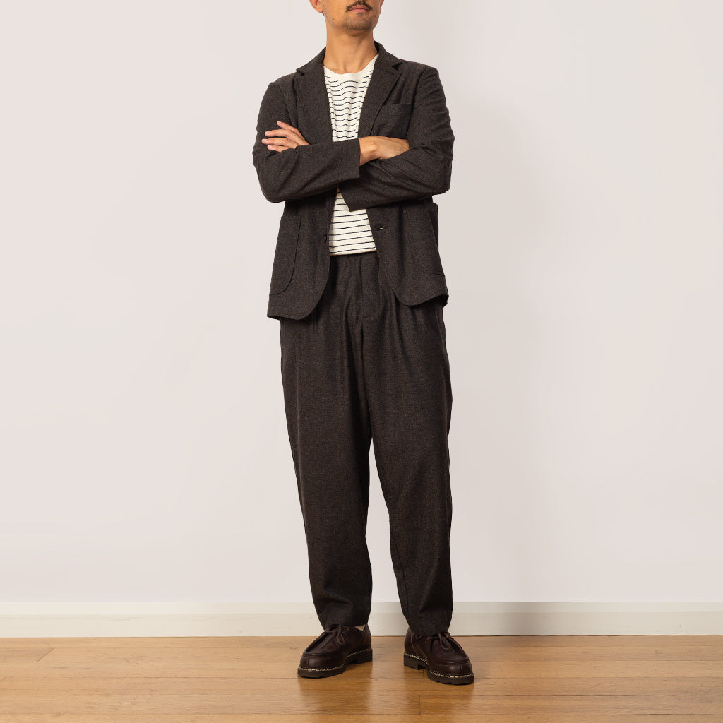 Pleated Track Pant - Upcycled IT Tweed Brown