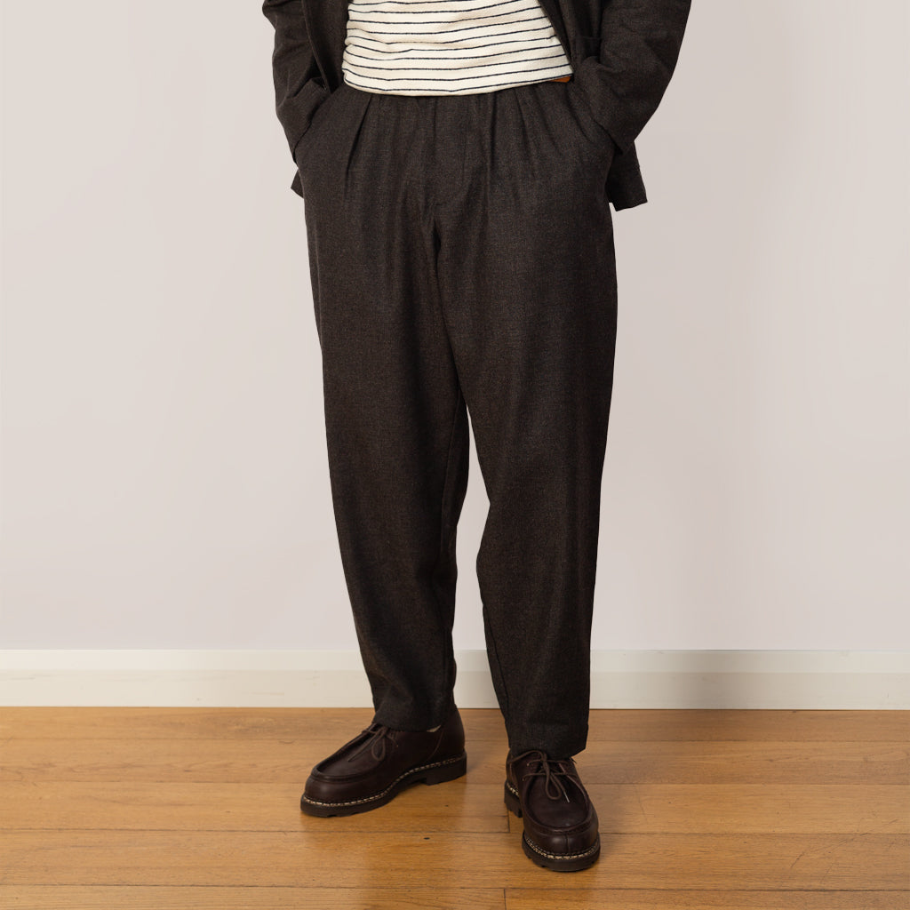 Pleated Track Pant - Upcycled IT Tweed Brown