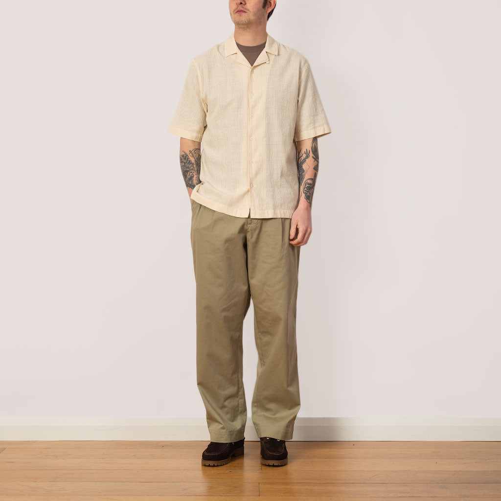 Loose Weave Check Shirt - Ecru