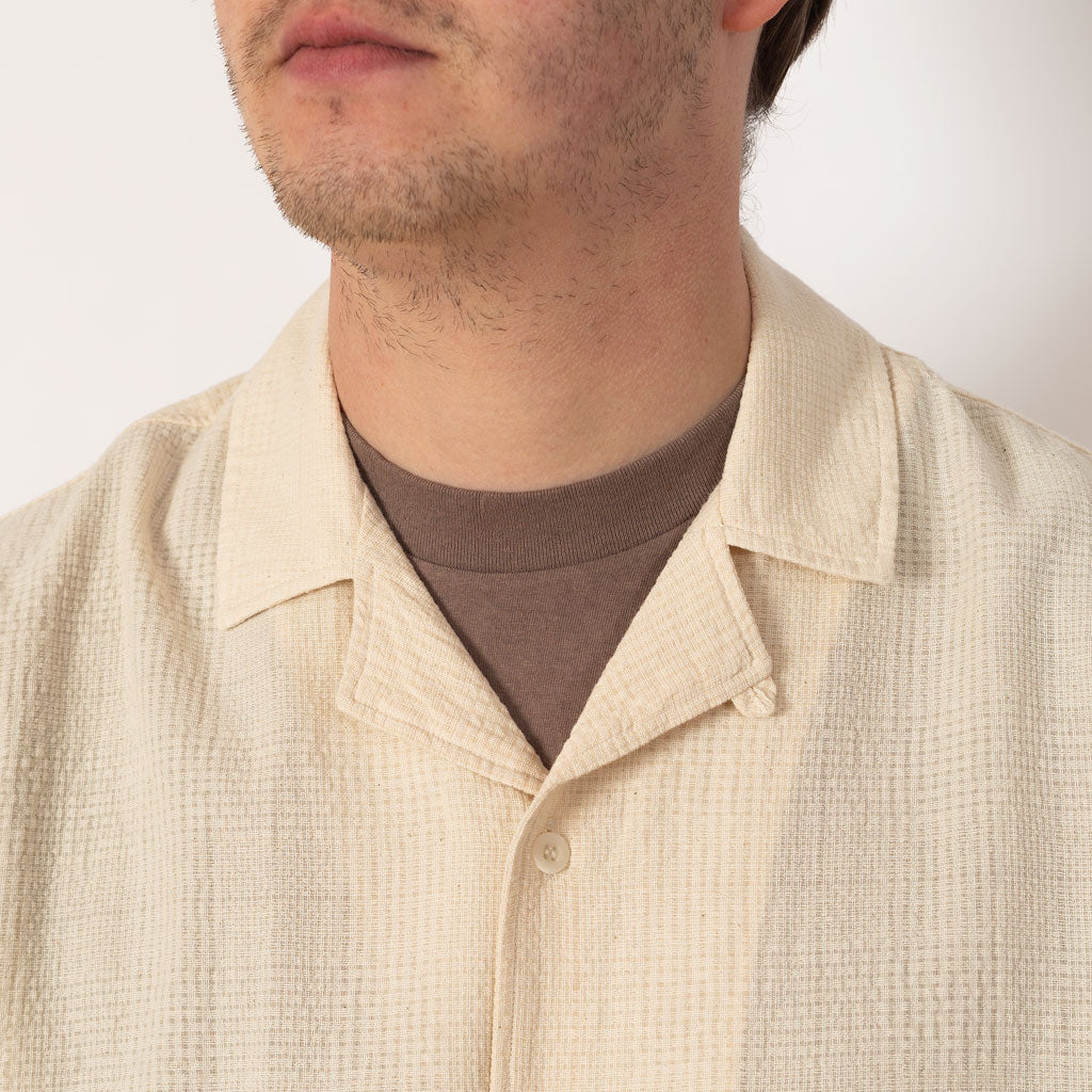 Loose Weave Check Shirt - Ecru