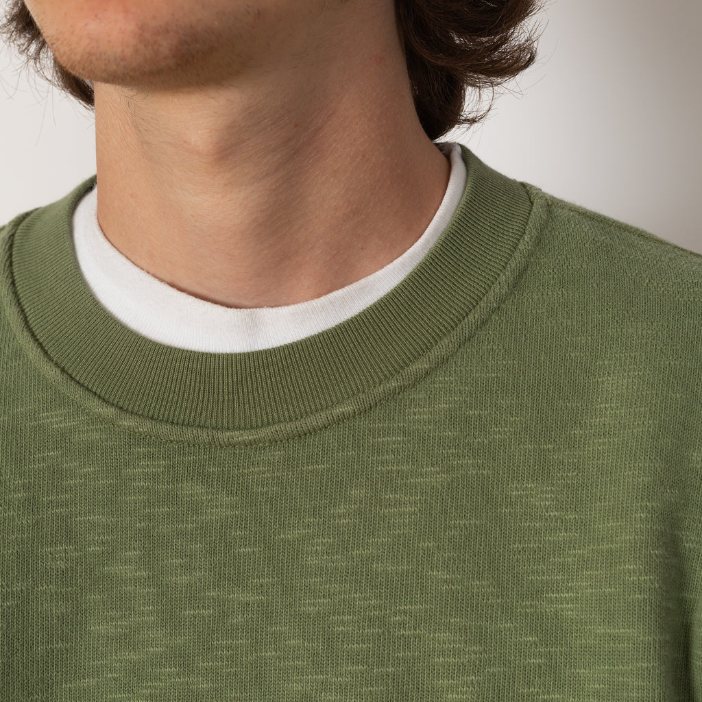 Crew Neck Slub - Sage - V0055