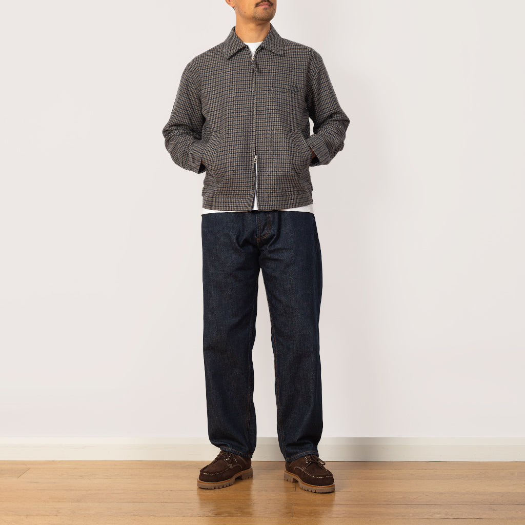 Windcheater Jacket - Houndstooth Wool Charcoal