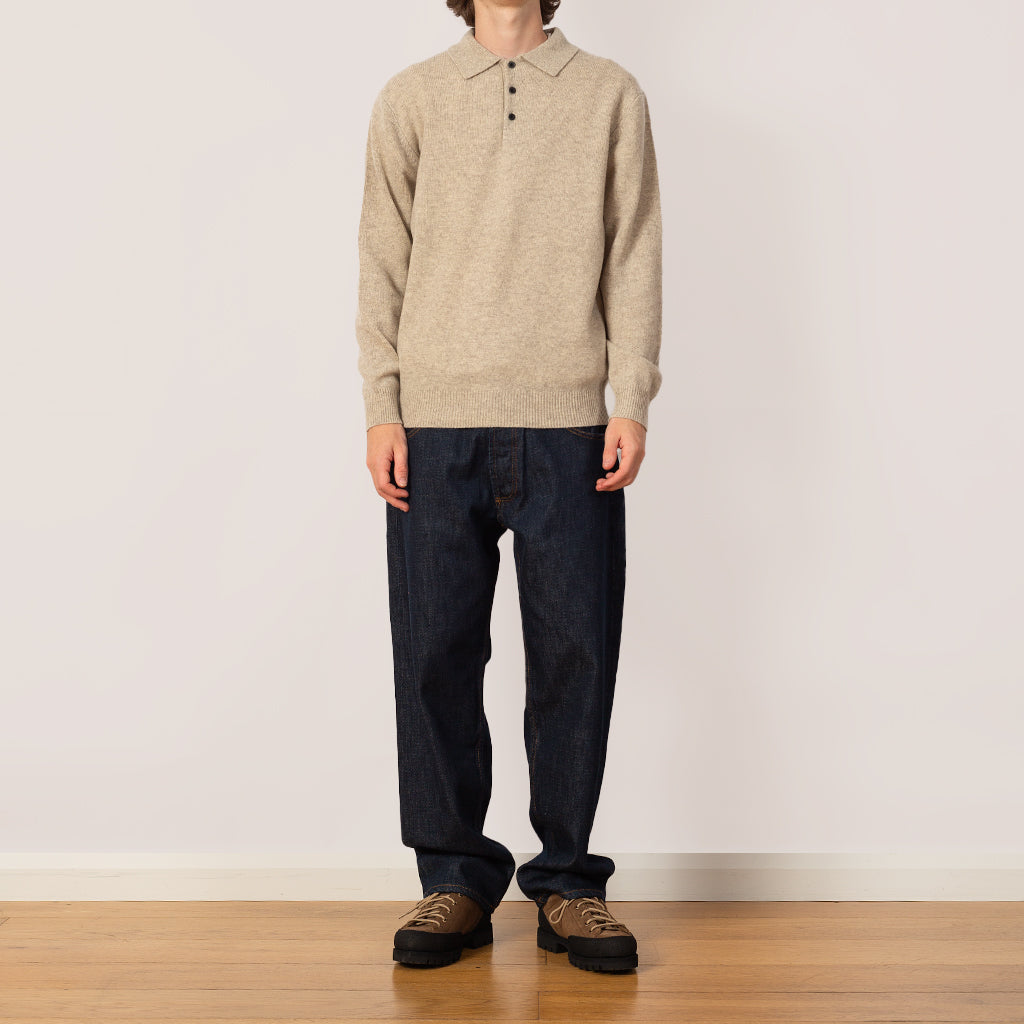 Knit Polo 9G - Beige