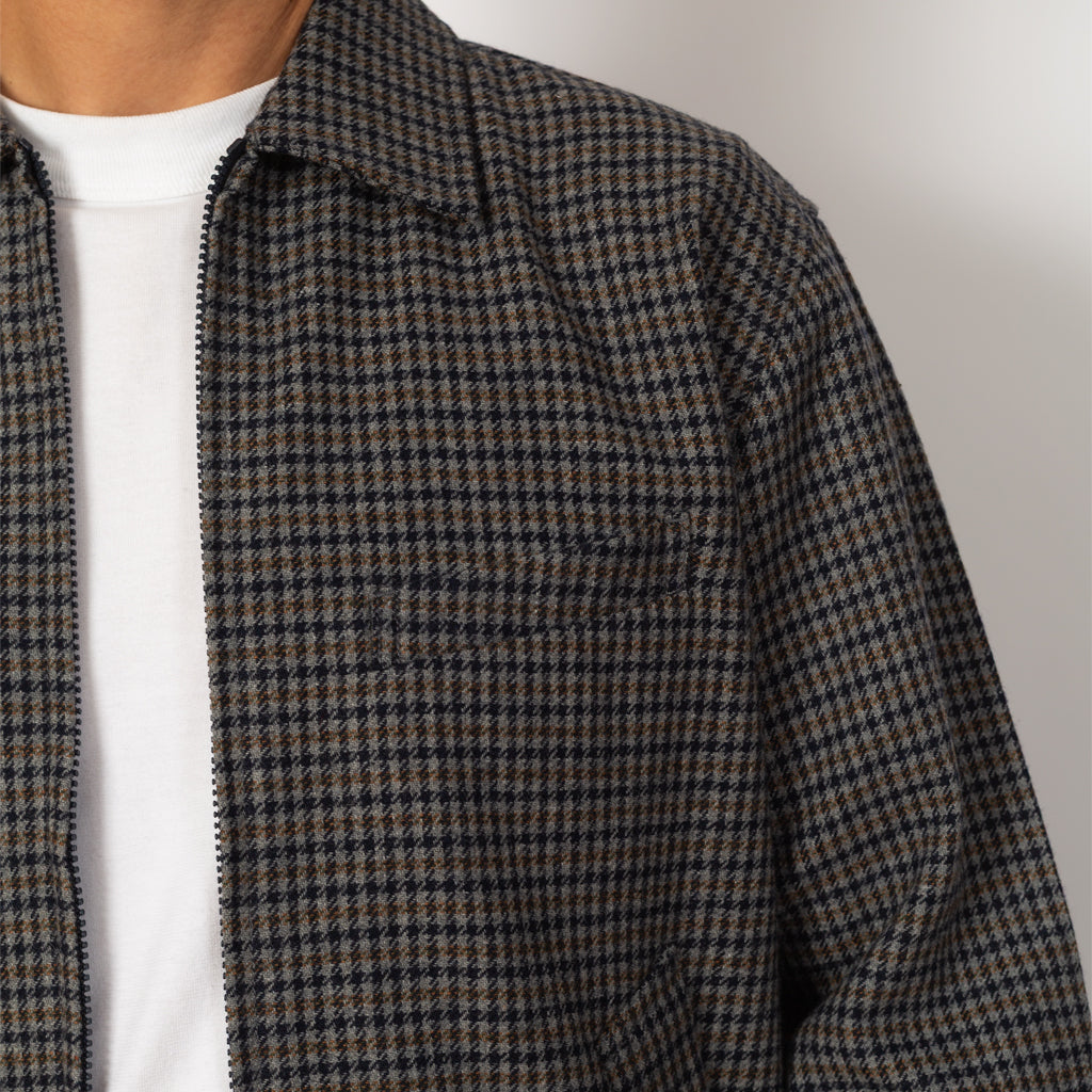 Windcheater Jacket - Houndstooth Wool Charcoal