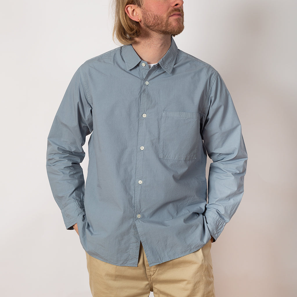 Broadcloth Regular Collar Shirt - Sax
