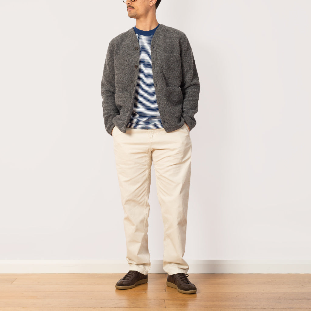 Wool Fleece Cardigan - Grey Marl
