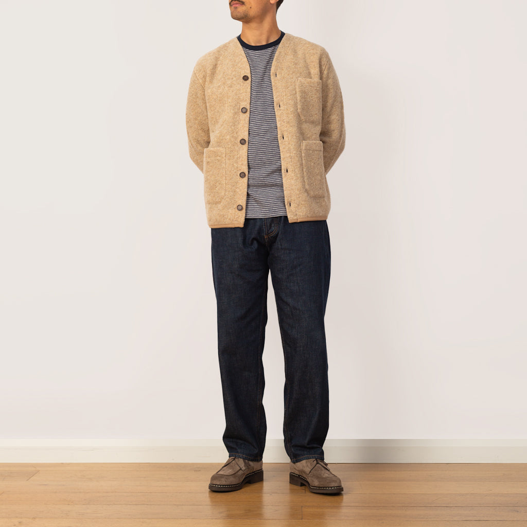 Wool Fleece Cardigan - Fawn