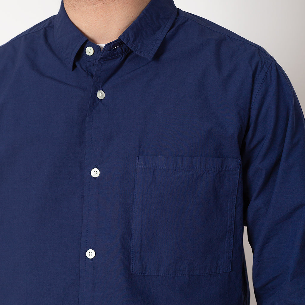 Broadcloth Regular Collar Shirt - Ink Blue