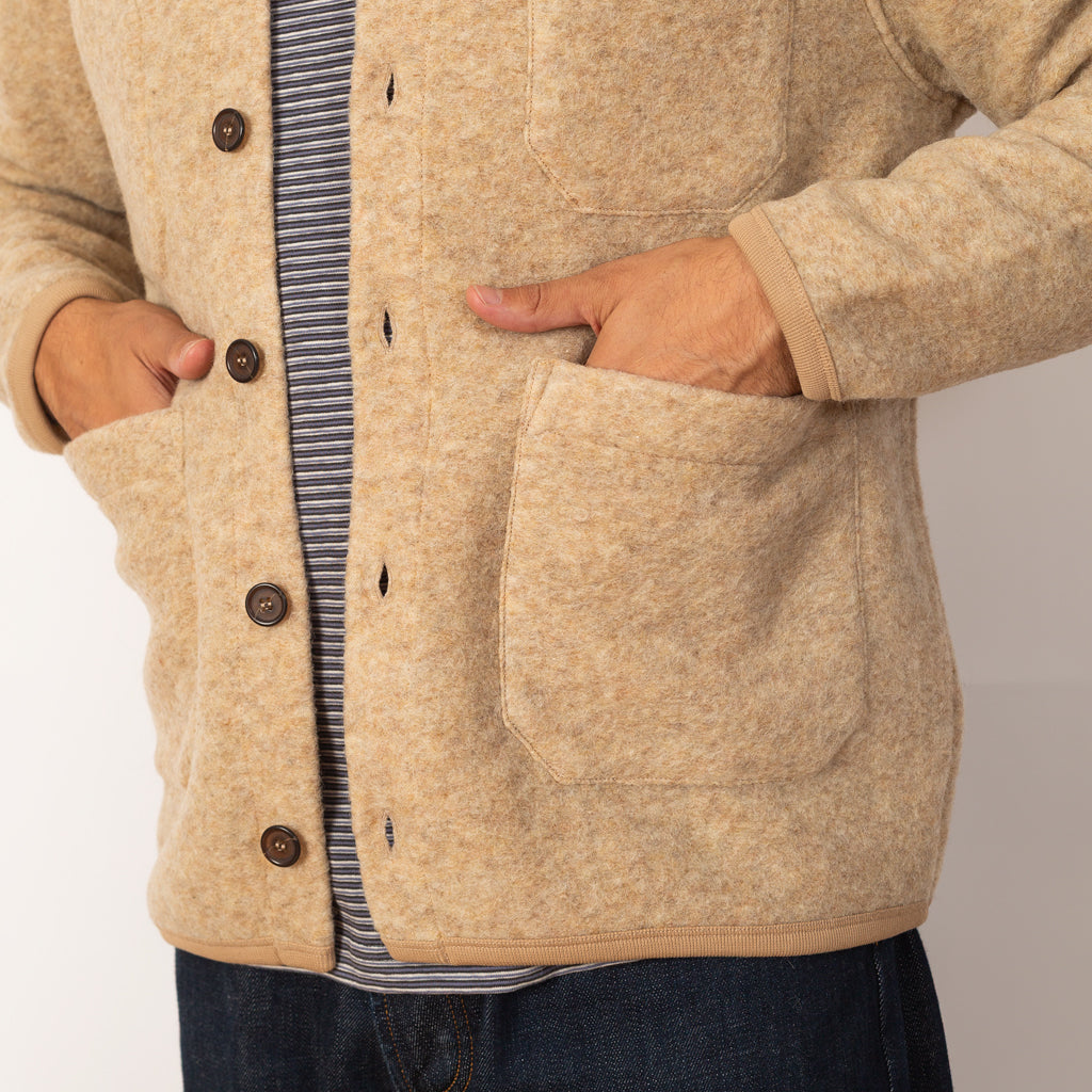 Wool Fleece Cardigan - Fawn