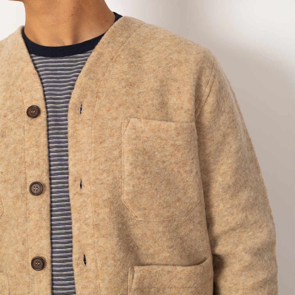 Wool Fleece Cardigan - Fawn