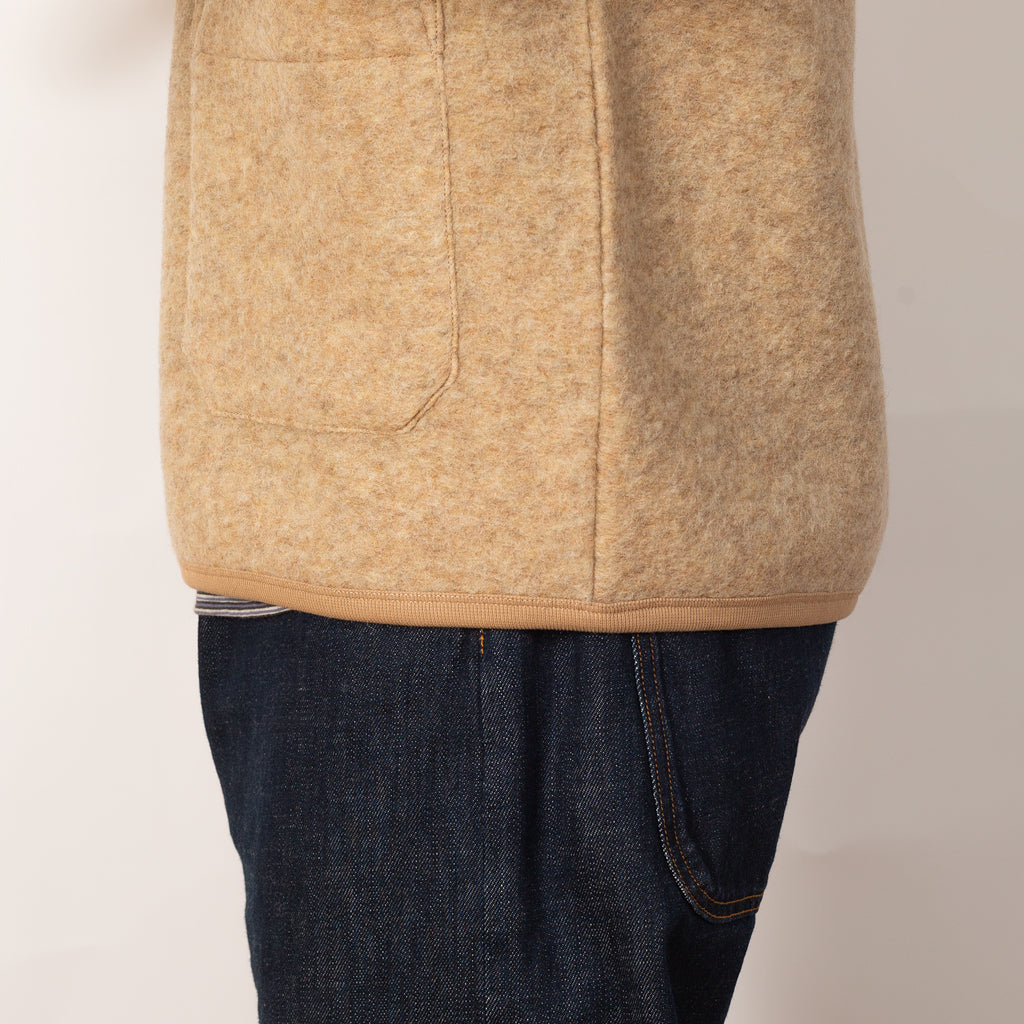 Wool Fleece Cardigan - Fawn