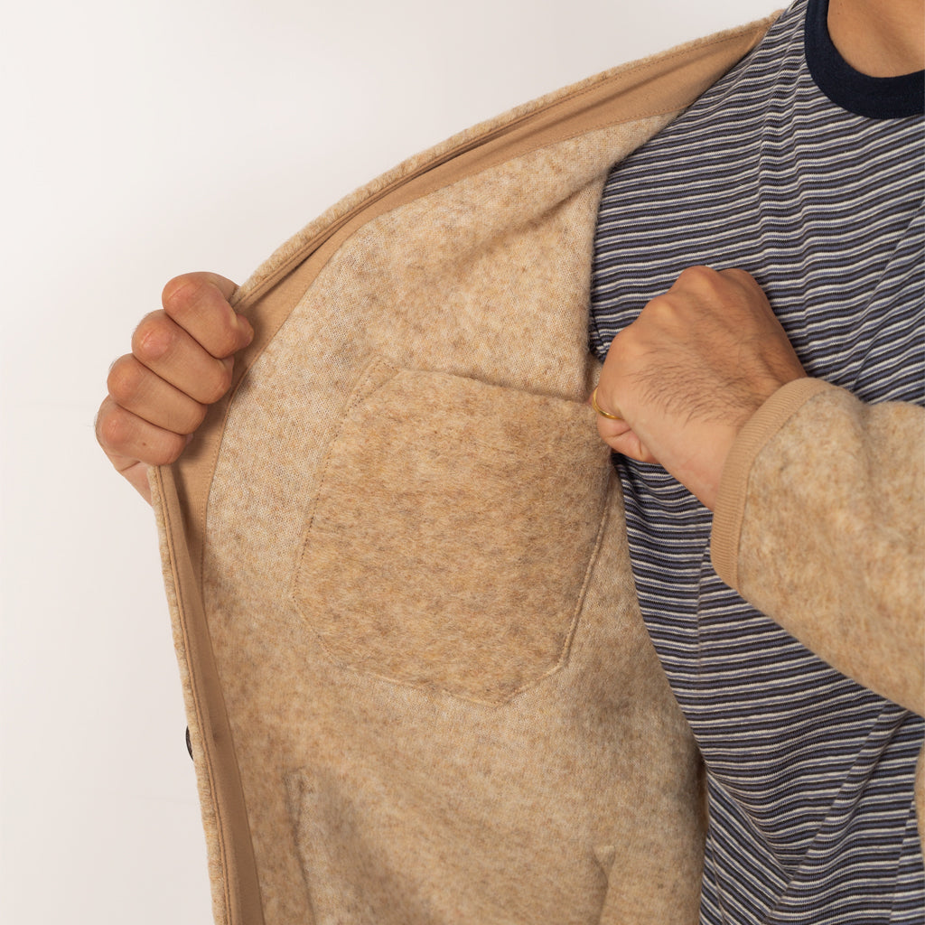 Wool Fleece Cardigan - Fawn