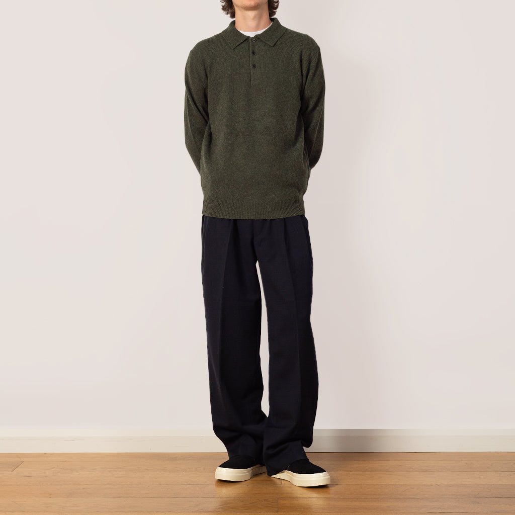leinwande knit polo グリーン Beams Plus Knit Polo 9G Bright Green