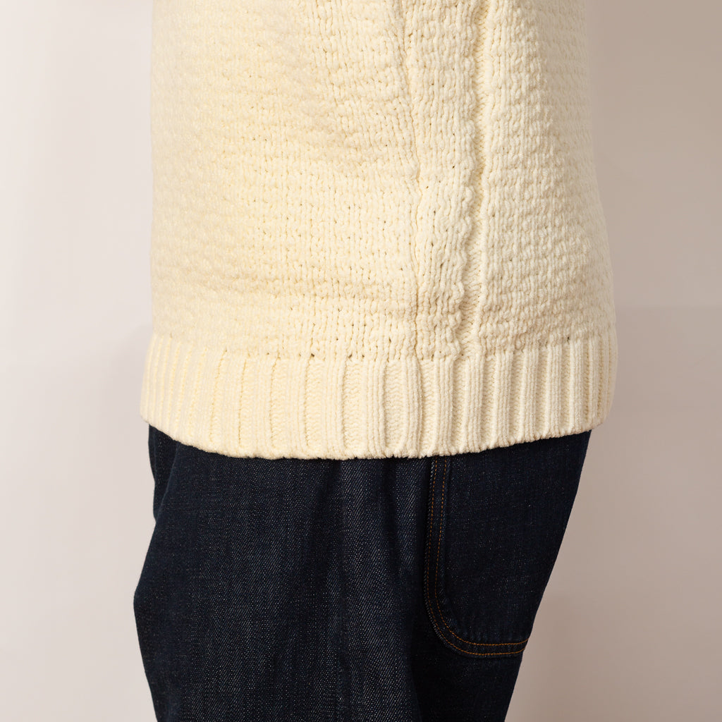 Chenille Mock Neck Knit - Ivory -  V0093