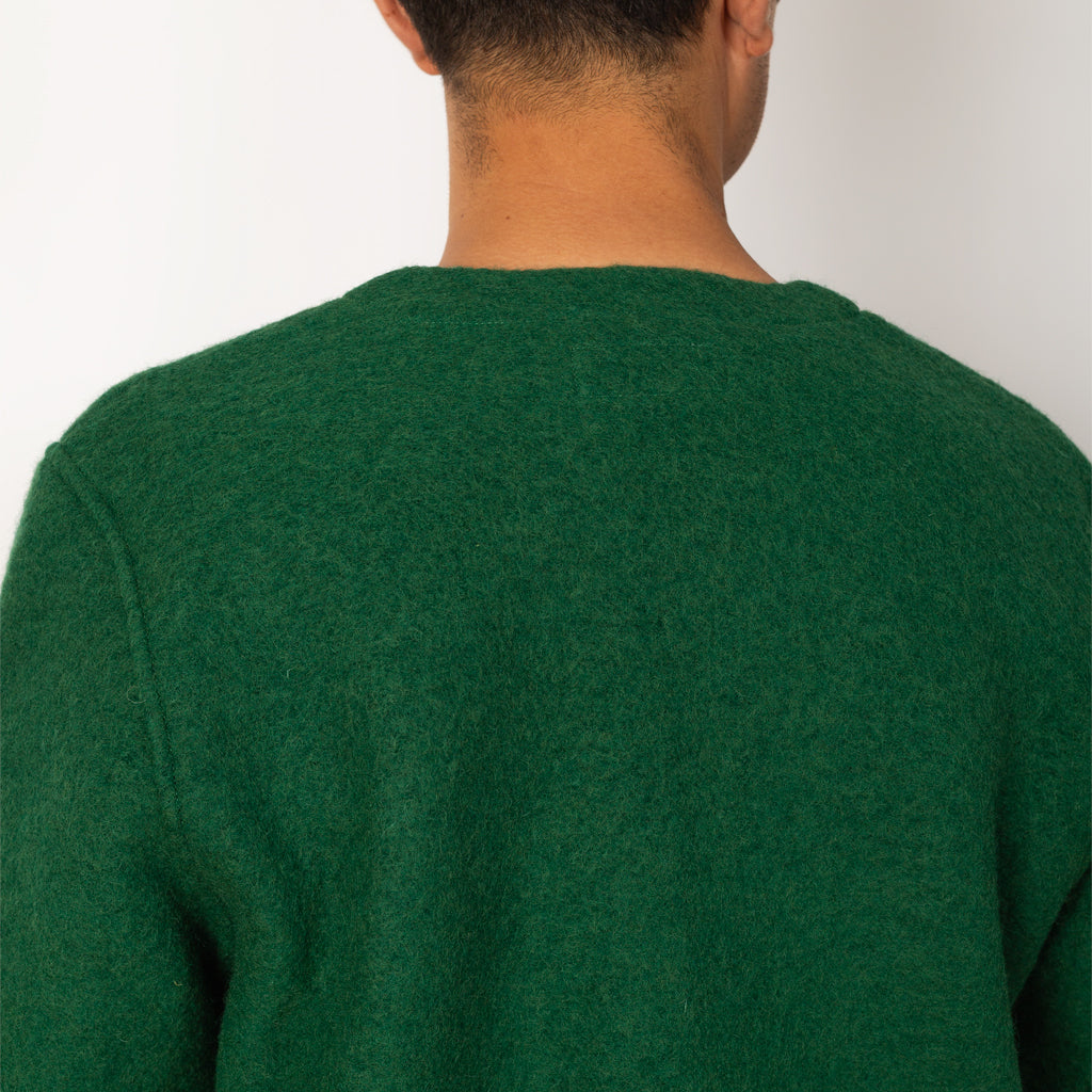 Wool Fleece Cardigan - Green