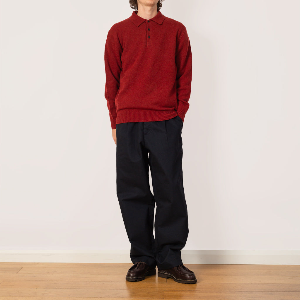 Knit Polo 9G - Burgundy