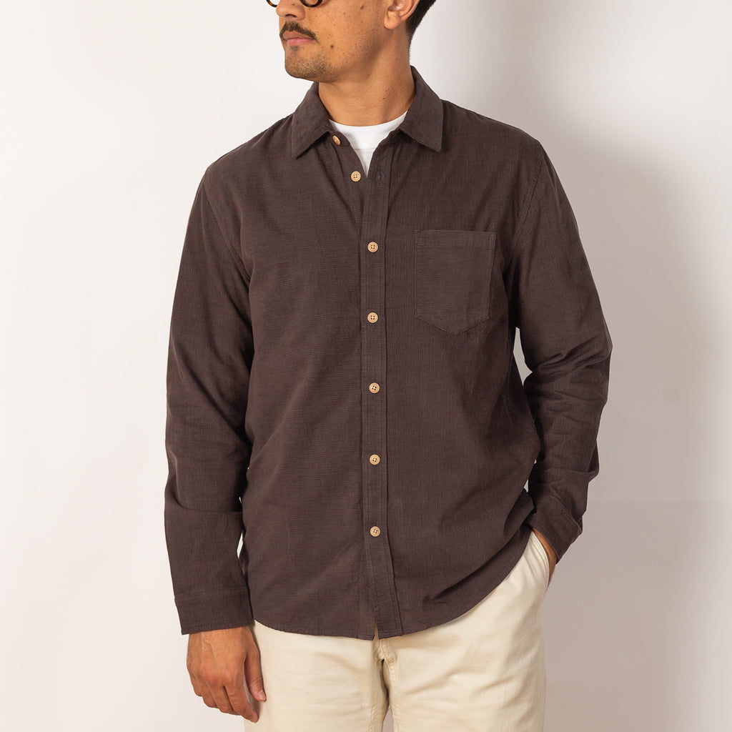 Direction Baby Cord Shirt - Black Grape