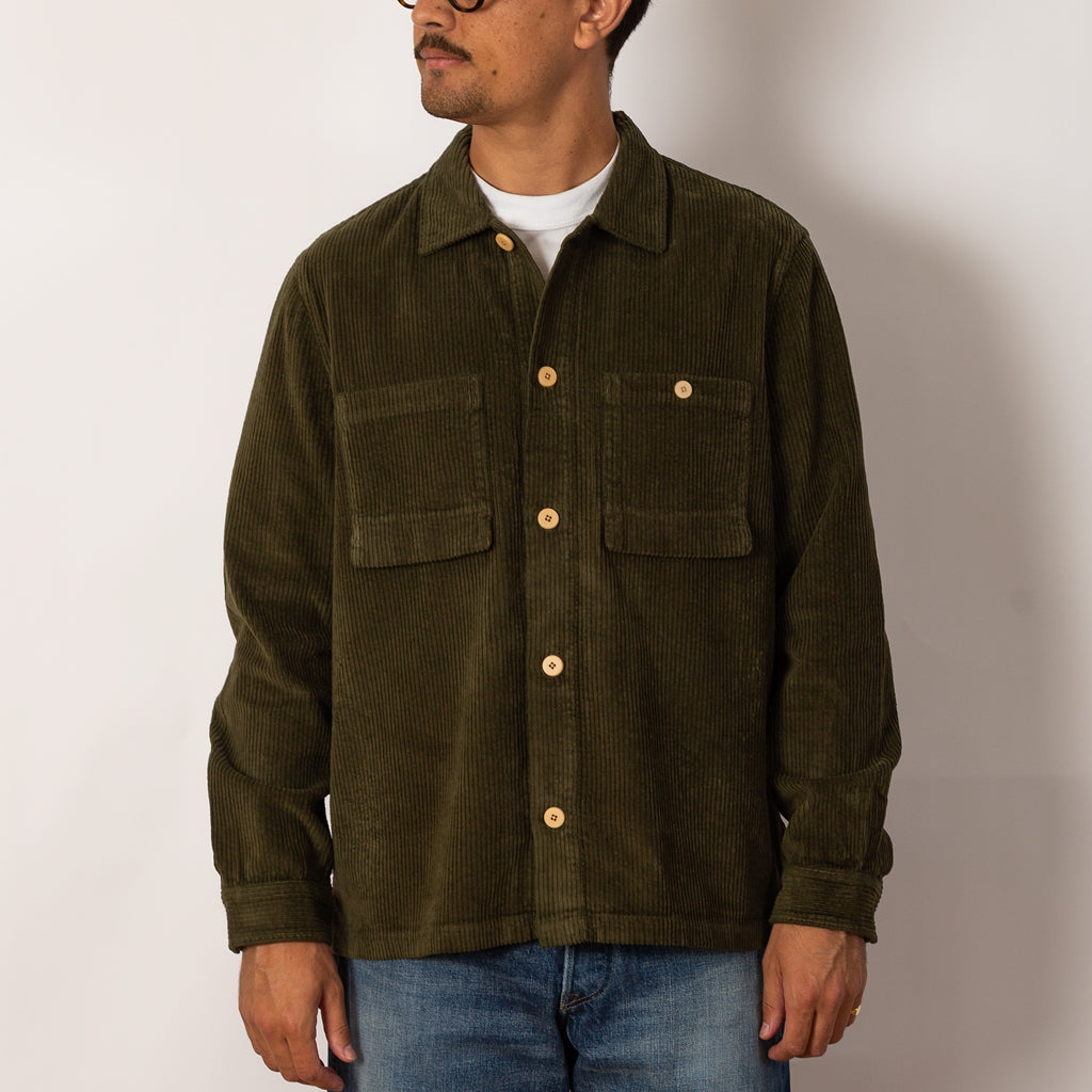 Patch Overshirt - Olive Chunky Cord