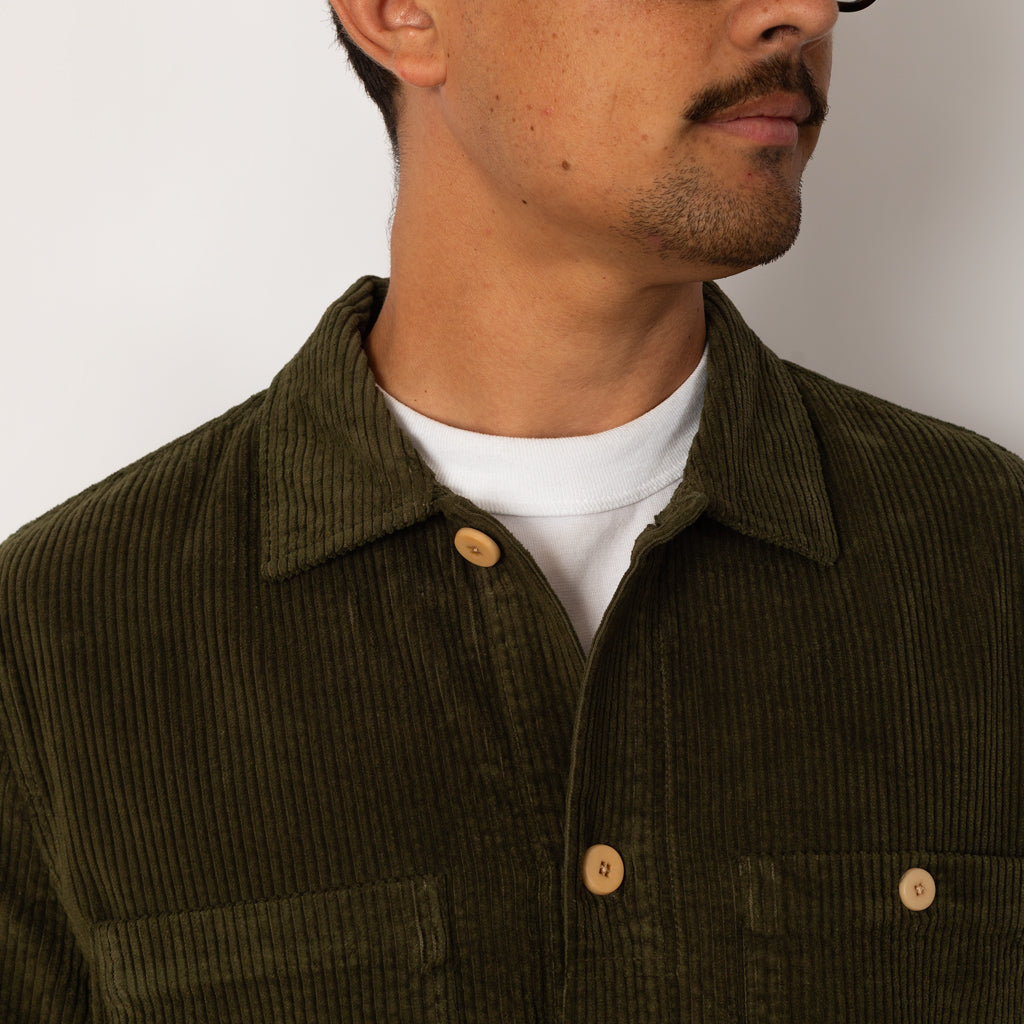 Patch Overshirt - Olive Chunky Cord