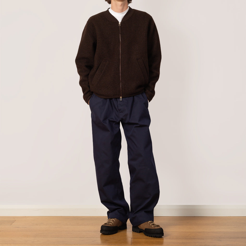 Pleat Trouser - Navy - V002A