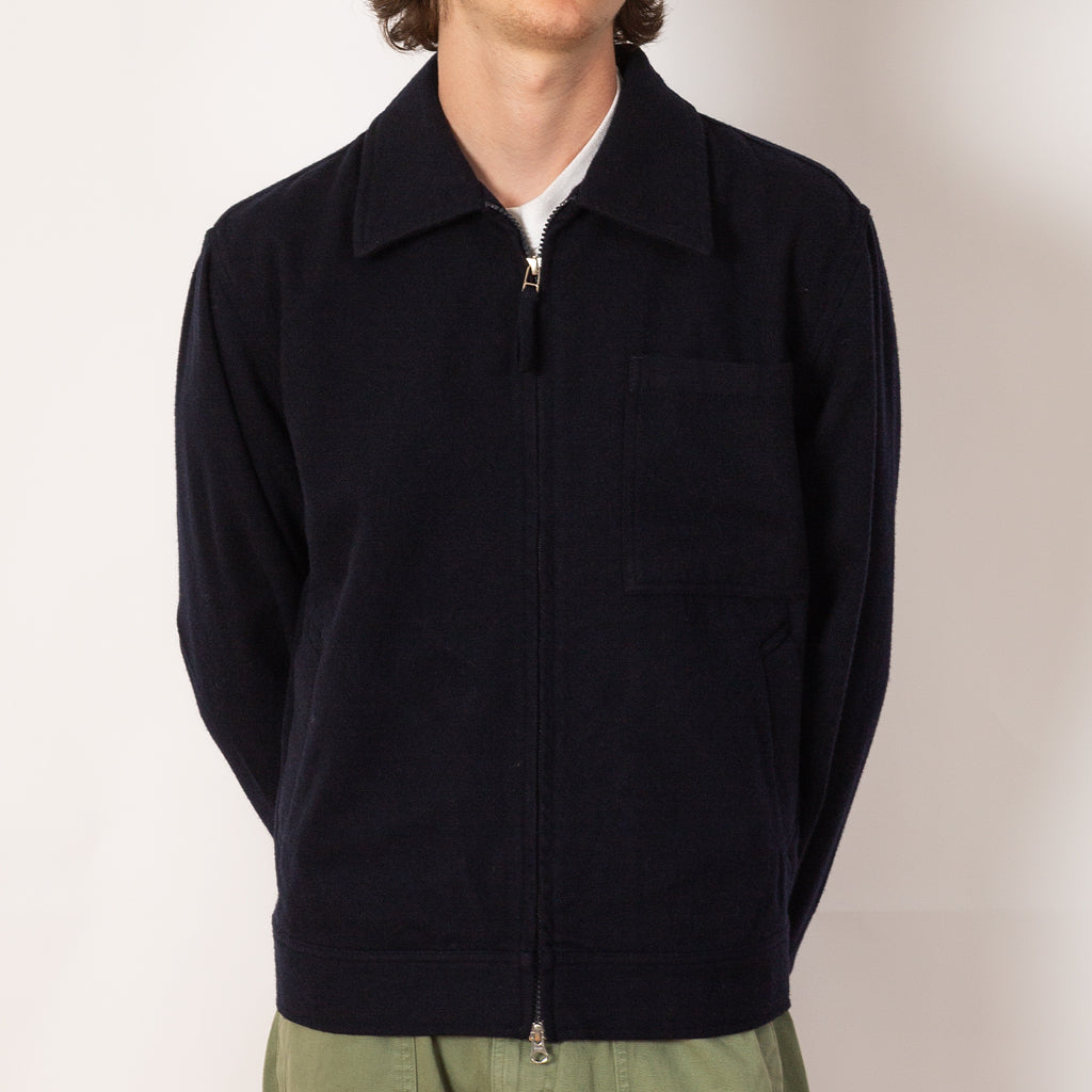 Rose Bowl Jacket - Navy Soft Recycled Wool