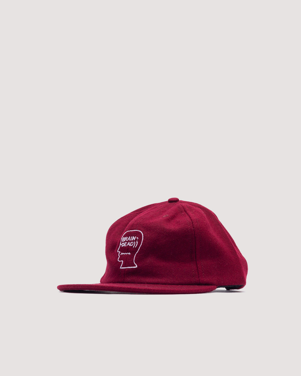 FLANNEL CLASSIC LOGOHEAD 6 PANEL HAT - Burgundy | Brain Dead