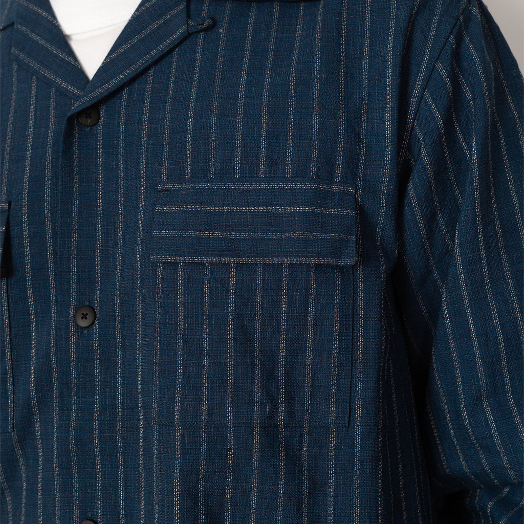 Keesey Shirt Stripes L/S - Navy